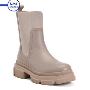 MARCELLA NYC Light Beige Leather Meer Lug Sole Boots
